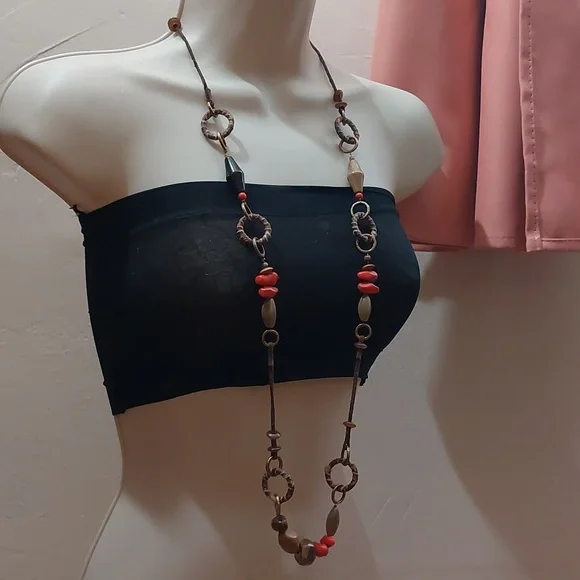 Vintage Y2K Coldwater Creek Mixed Media Boho Statement Necklace - Picture 3 of 6